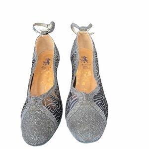 Vintage Byworld Ballroom/Latin Dance Shoes Silver Mesh | EU 39